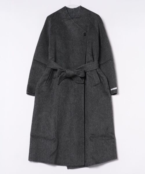 【moyo】ノーカラーラグラン ロングコート