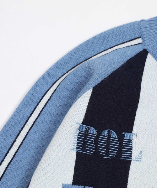 HOOK -select- サッカー風ストライプニット