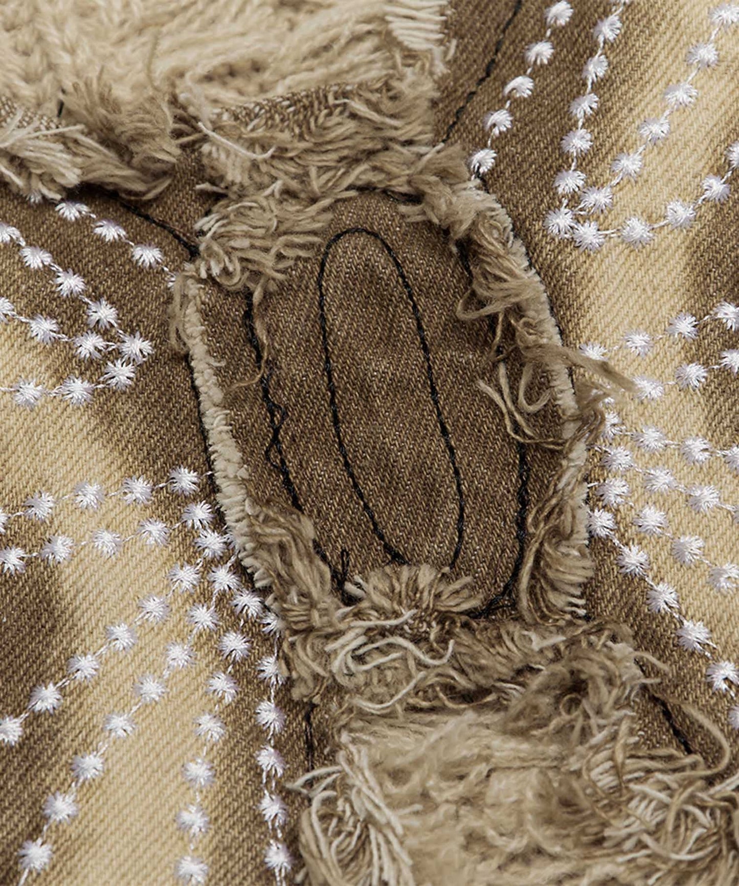 【HOOK】for girls バタフライパッチ刺繍ダメージニット