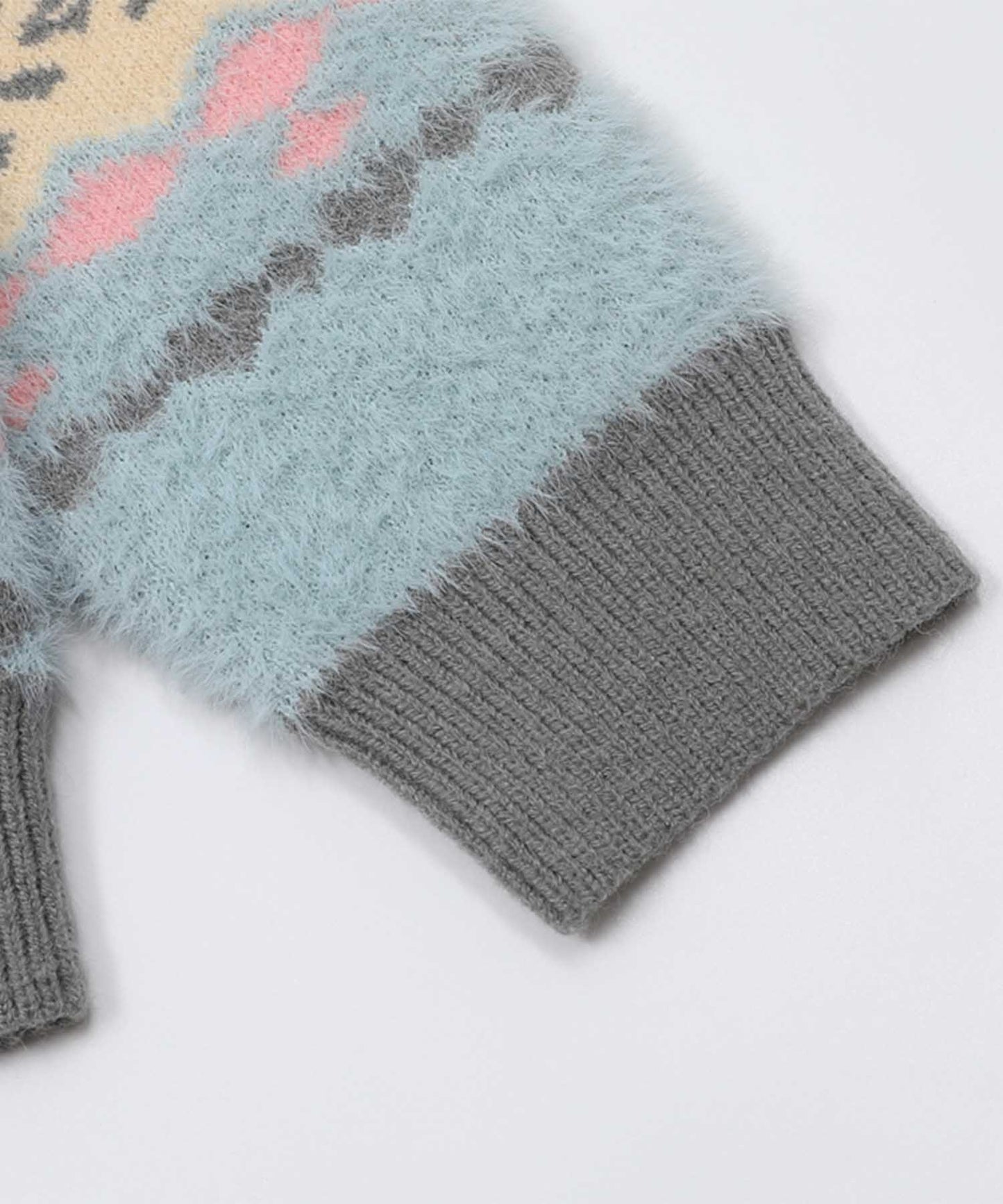 【HOOK】for girls リボンフェアアイル模様ニット