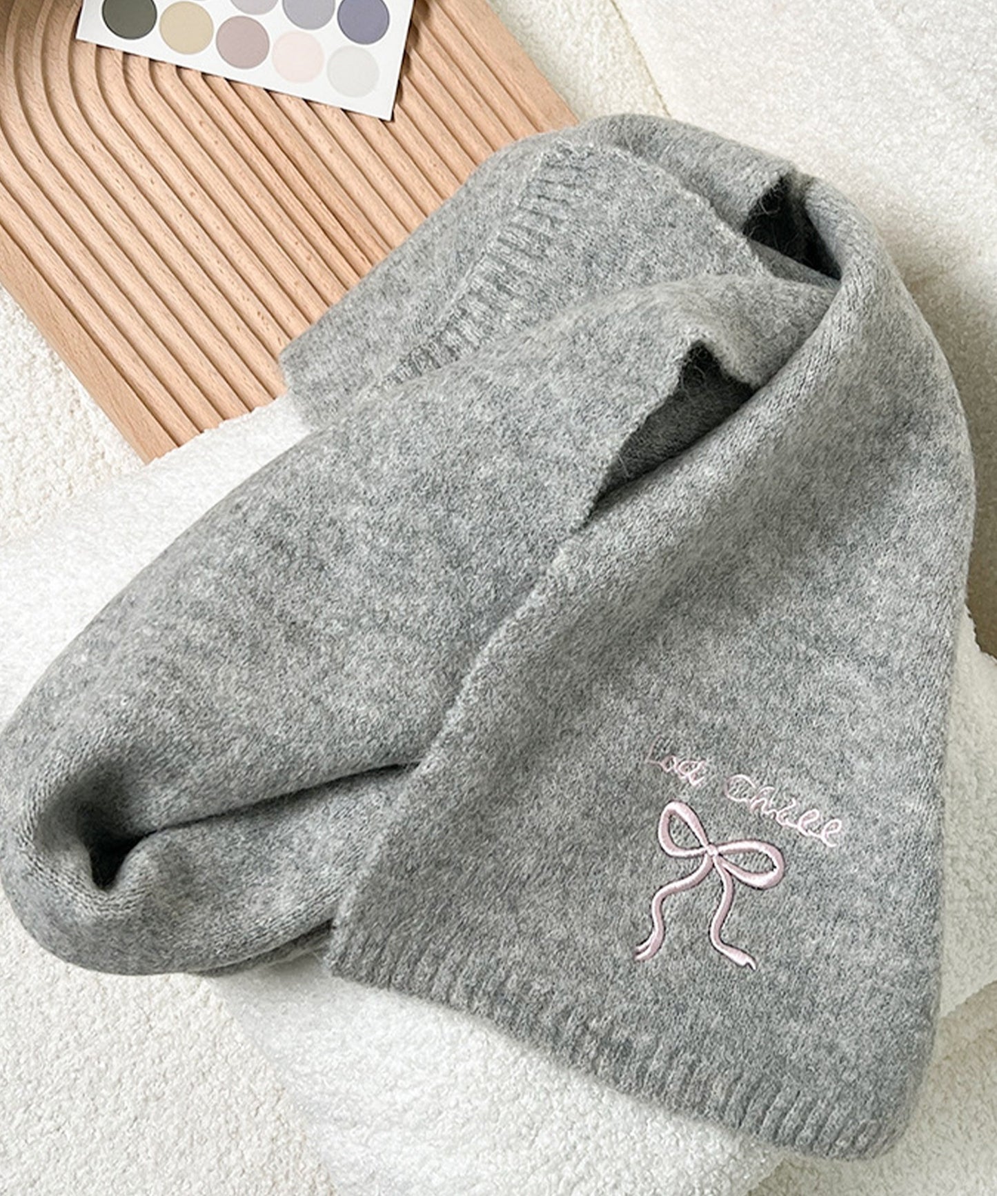 【Jasmine】リボン刺繍マフラー