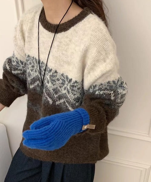 ノルディック柄レトロセーター