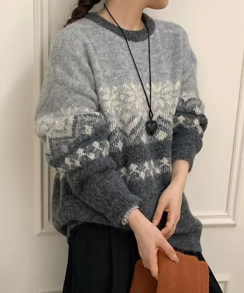 ノルディック柄レトロセーター