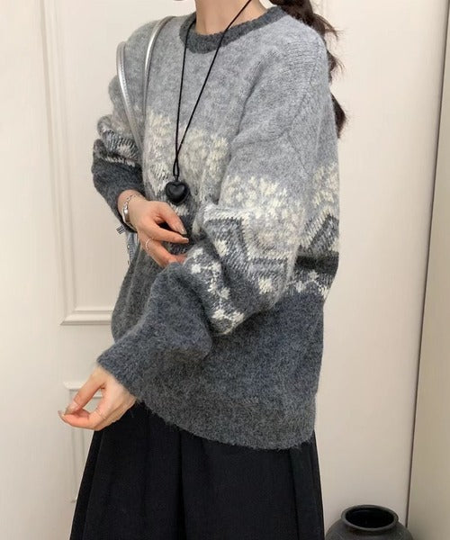 ノルディック柄レトロセーター