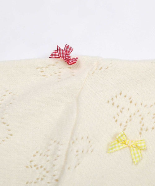 【HOOK】for girls リボンたっぷり透かし編みカーディガン