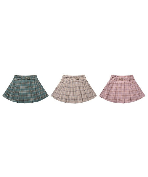 【HOOK】for girls チェック柄ボックスプリーツミニスカート