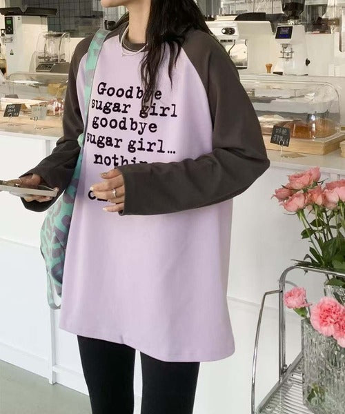 プリントラグラン長袖Tシャツ