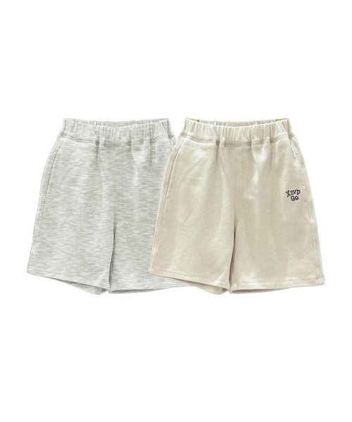 【aimoha-KIDS-】シンプルロゴ入りコットンショートパンツ