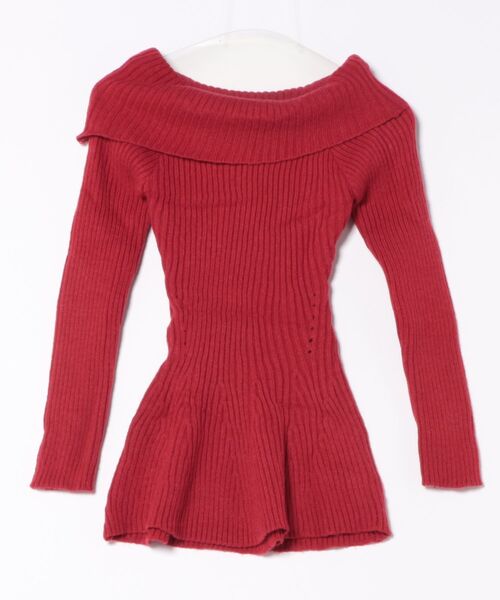 【Jasmine】オフショルダーフレニットプルオーバー