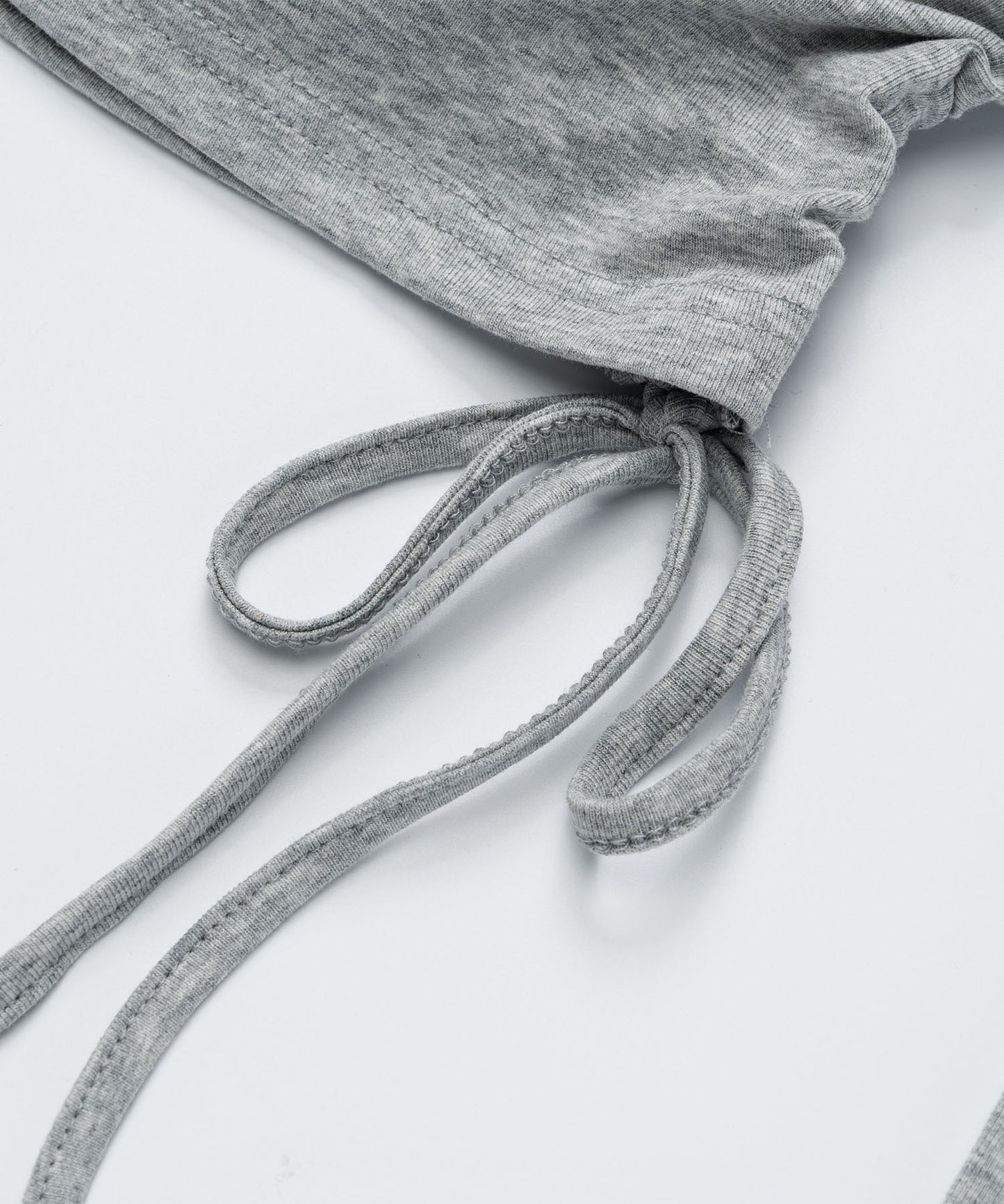 レース リボン 裾シャーリング ロングTシャツ