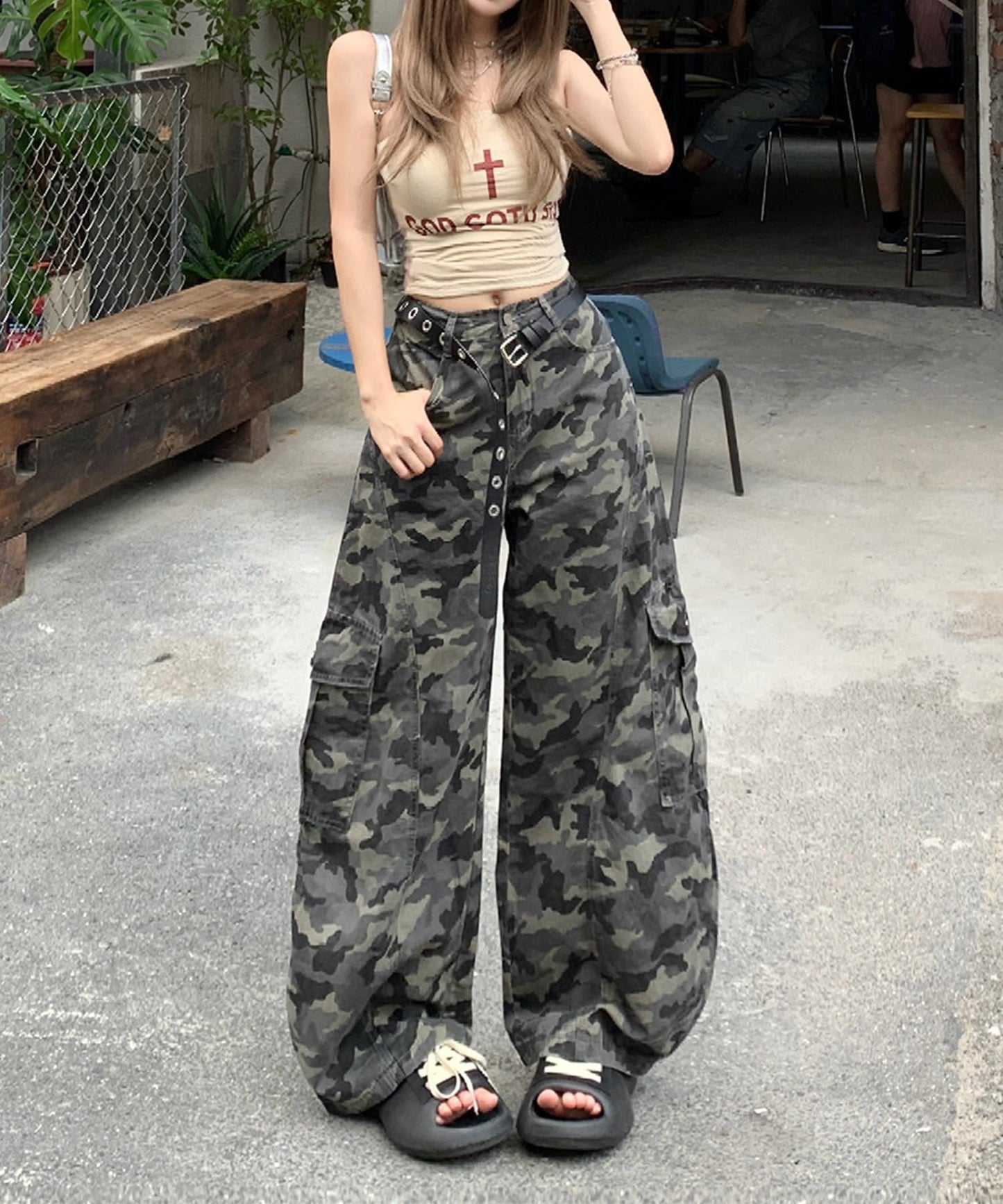 シアープリントロングTシャツ