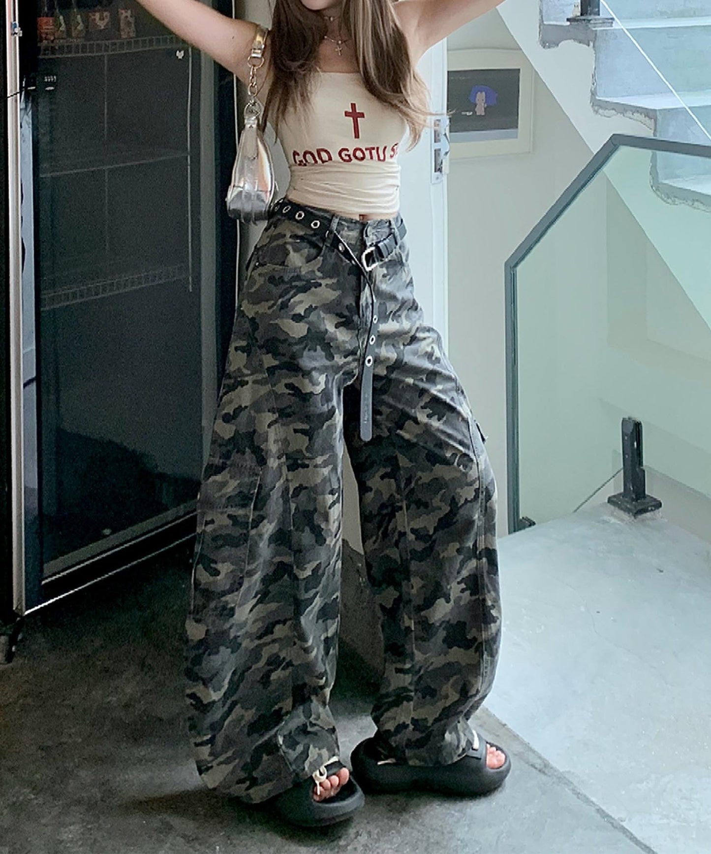 シアープリントロングTシャツ