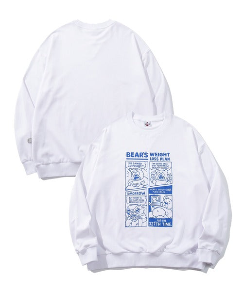 HOOK -original- 「BEAR’S WEIGHT LOSS PLAN」コミックプリント スウェット