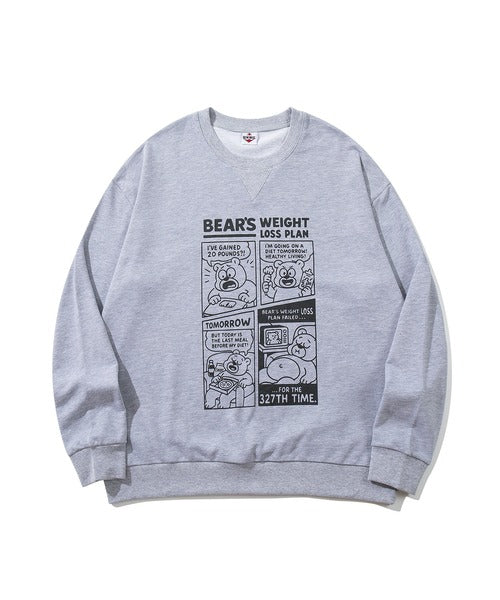 HOOK -original- 「BEAR’S WEIGHT LOSS PLAN」コミックプリント スウェット