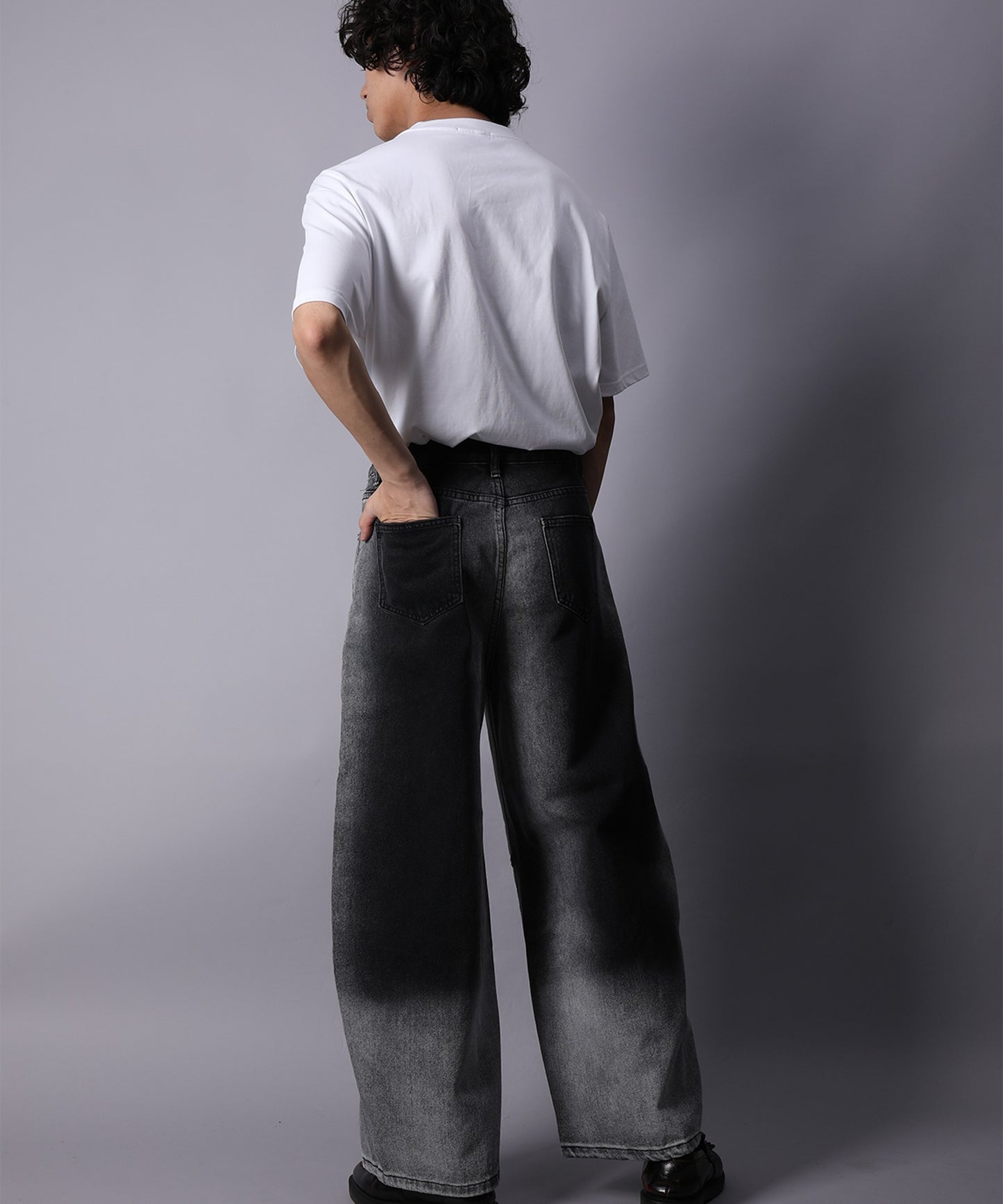 グラデーションカラー コクーン デニムパンツ