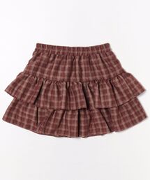 HOOK for girls チェック柄 ティアードプリーツスカート 韓国ガーリー