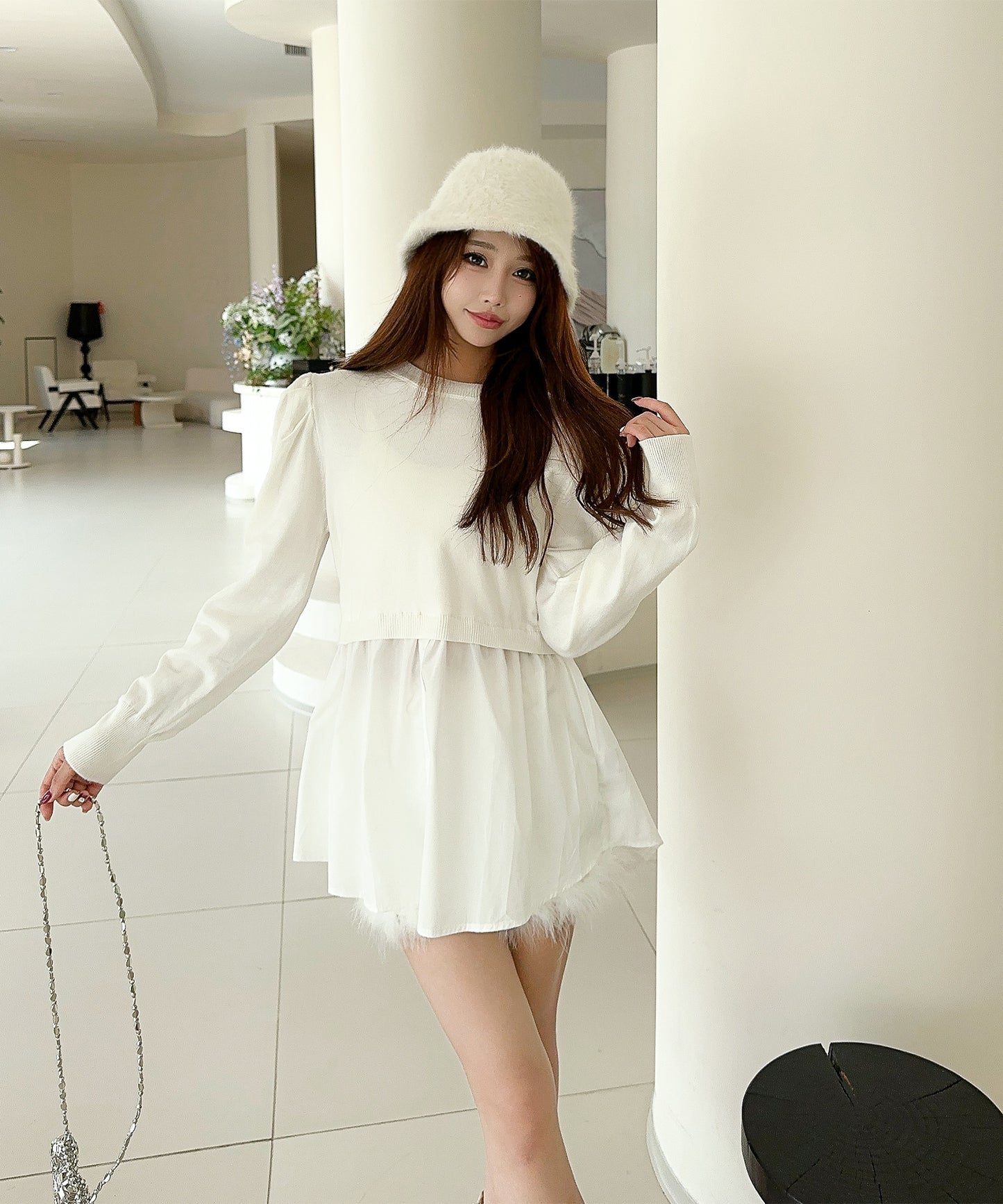 【Jasmine】シャーリングパールトップス
