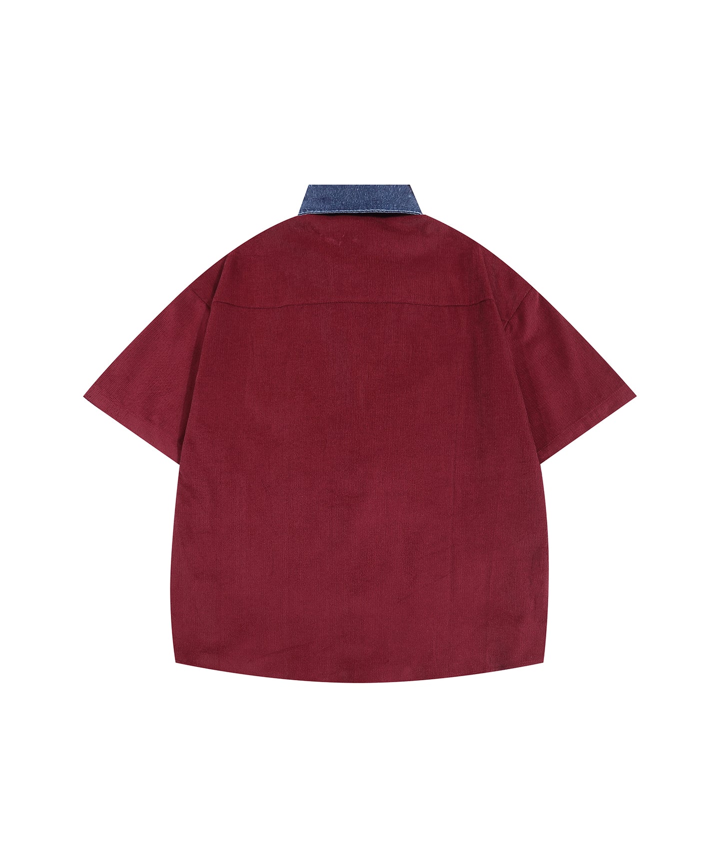 【HOOK -select- 】レトロ調人物刺繍夏コーデュロイ半袖シャツ