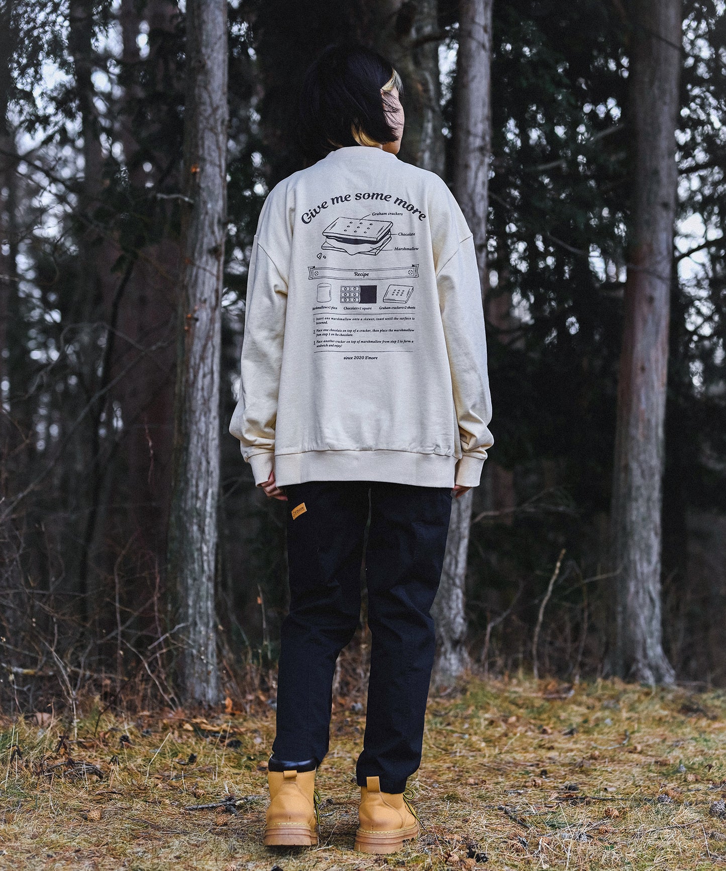 COTTON CREW NECK BIG SWEAT - S'more recipe