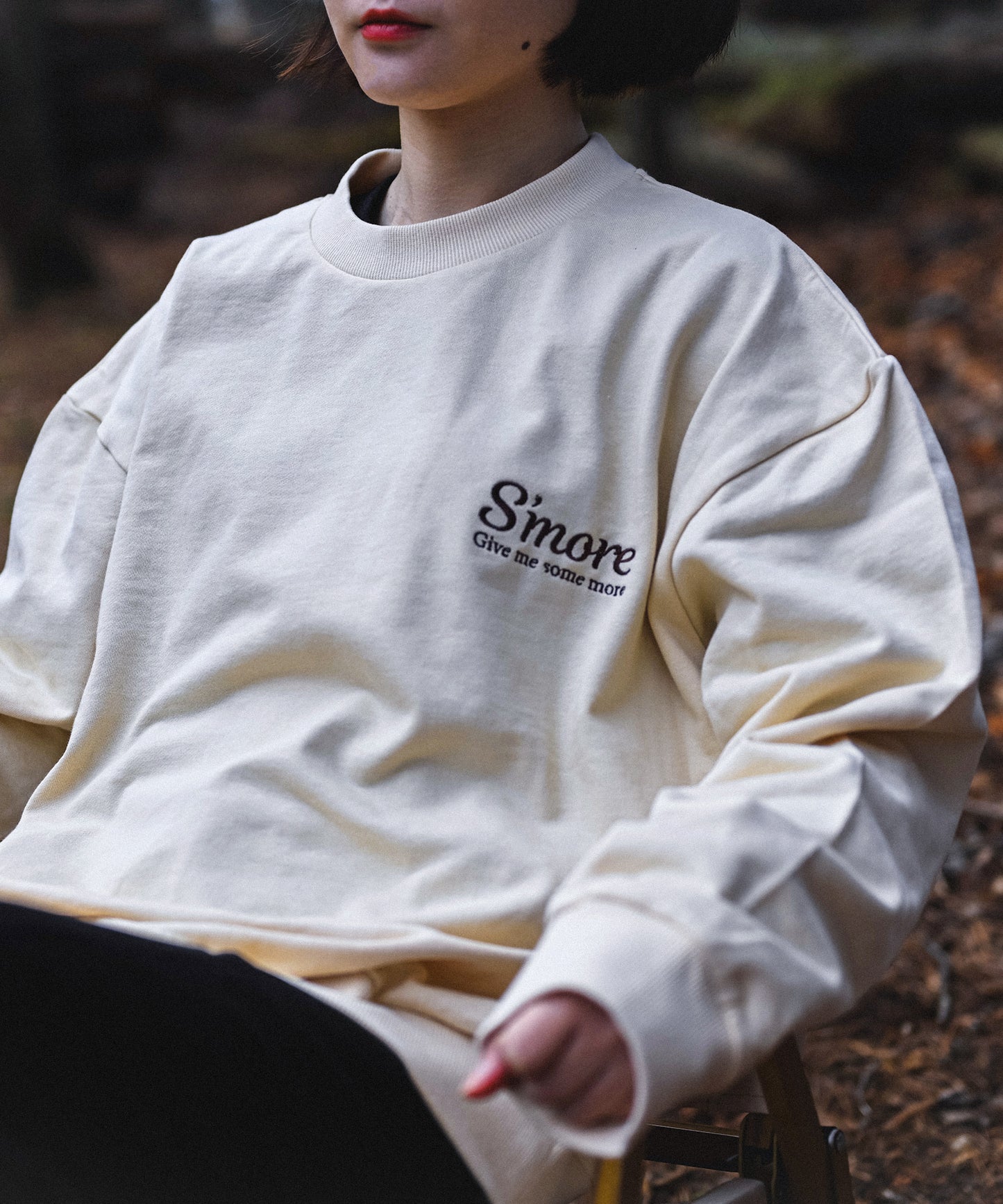 COTTON CREW NECK BIG SWEAT - S'more recipe