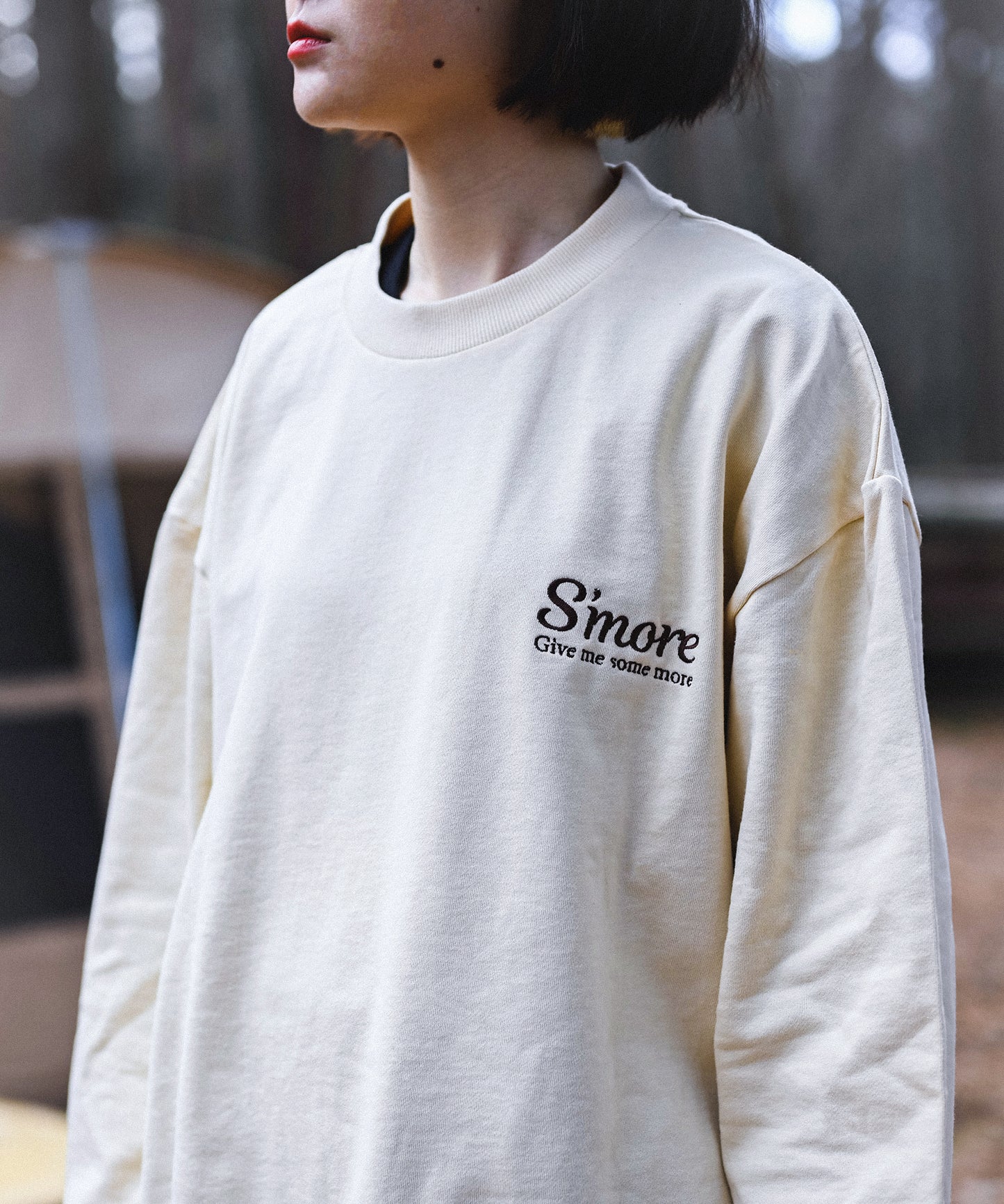 COTTON CREW NECK BIG SWEAT - S'more recipe