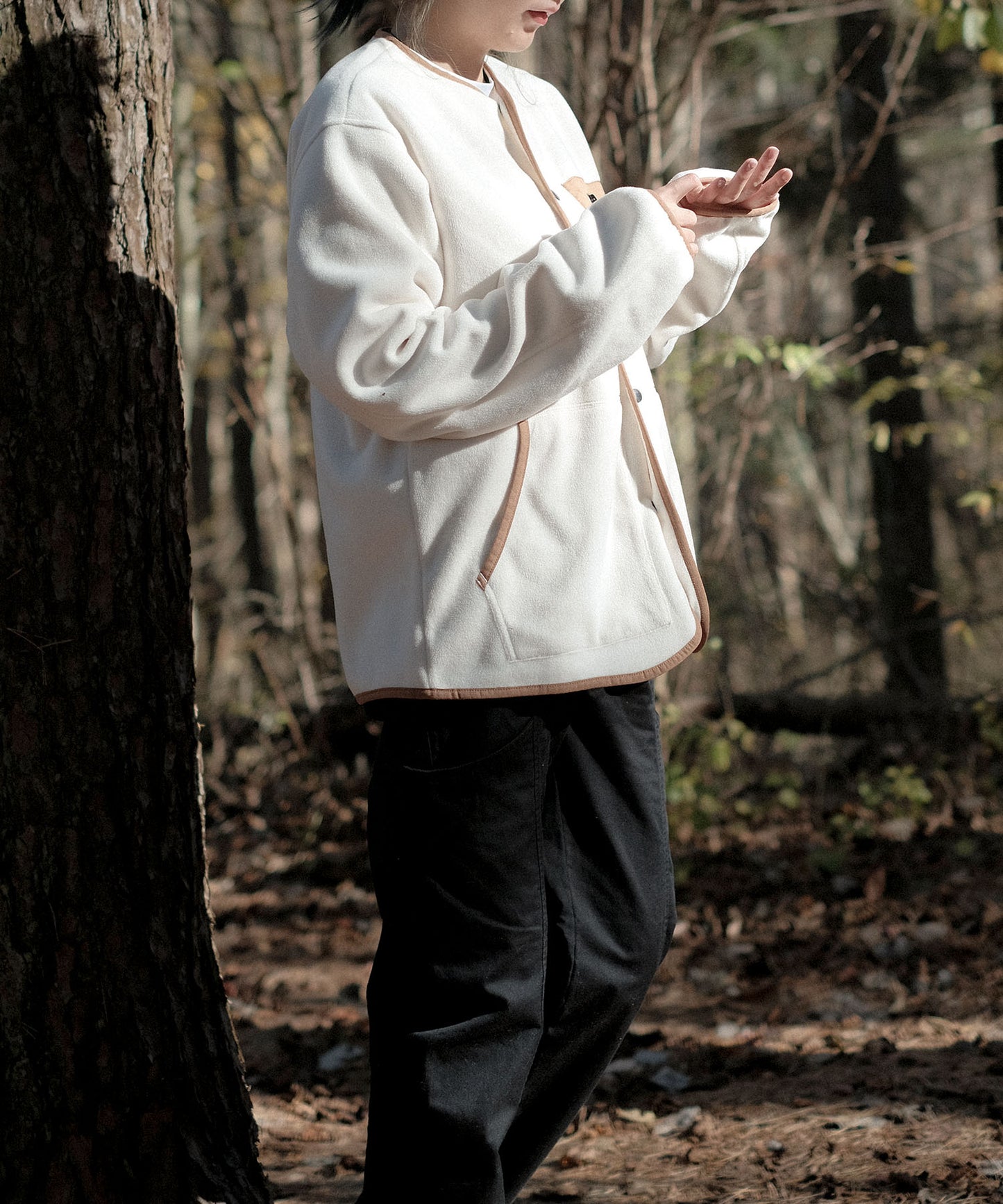 Fleece pocket cardigan