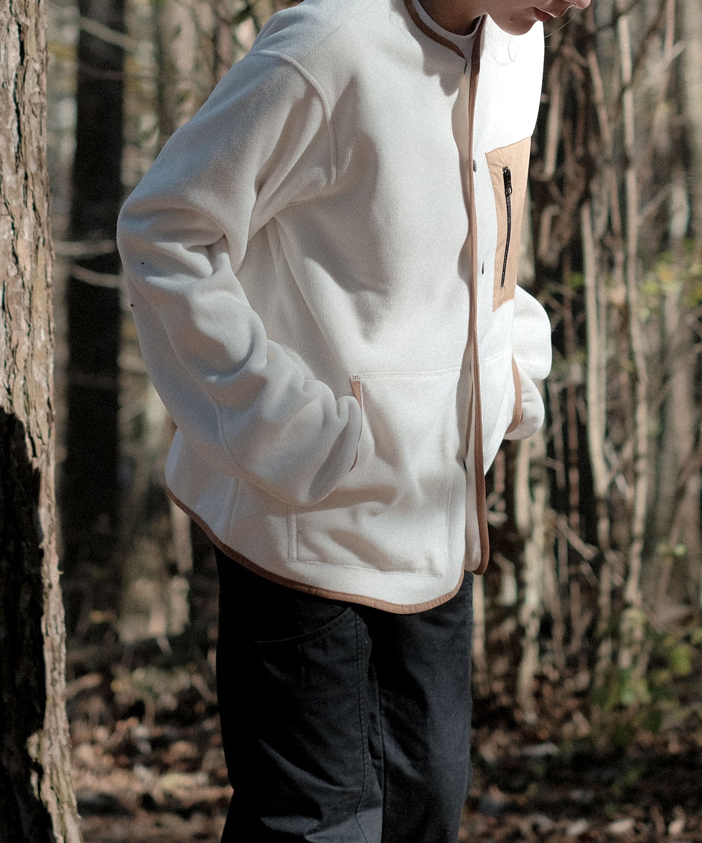 Fleece pocket cardigan
