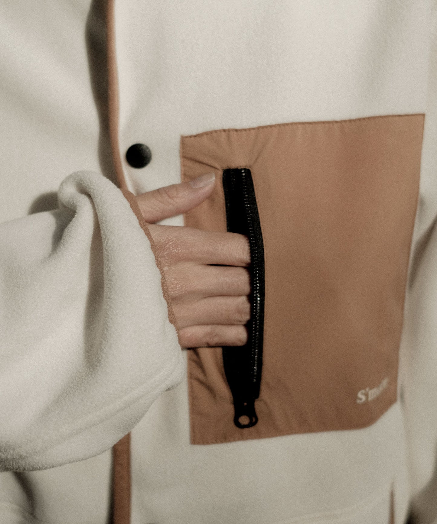 Fleece pocket cardigan