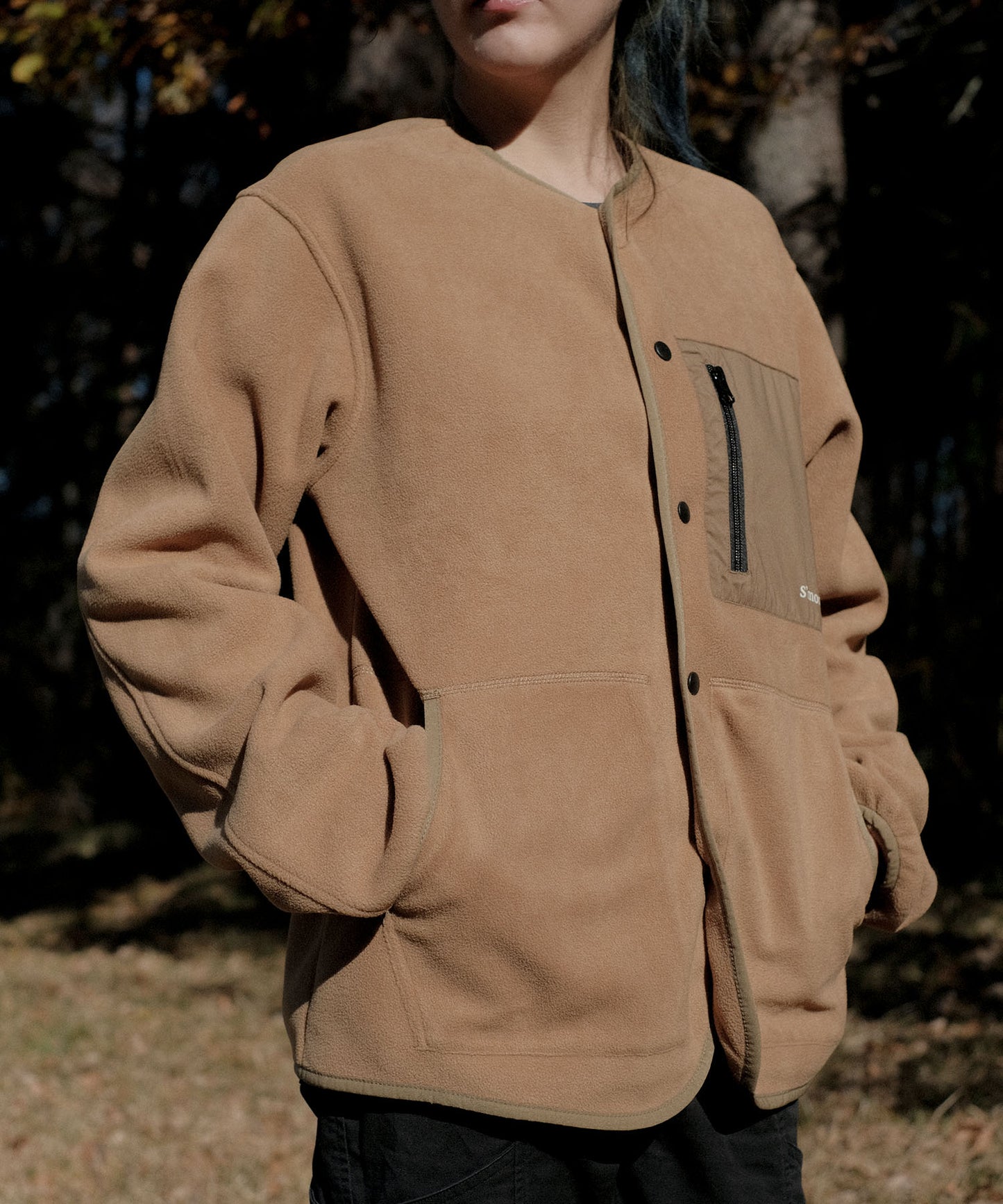 Fleece pocket cardigan