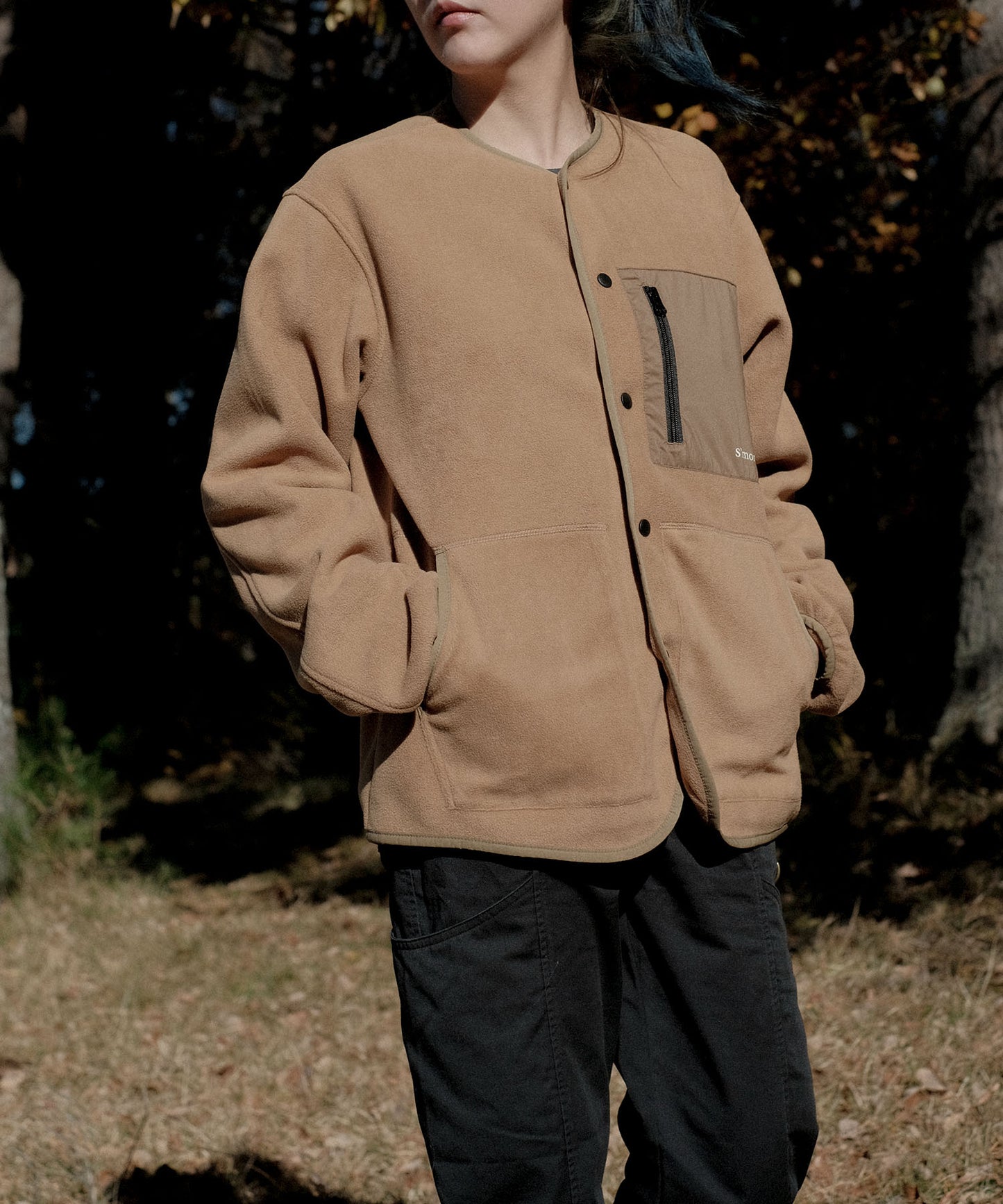 Fleece pocket cardigan