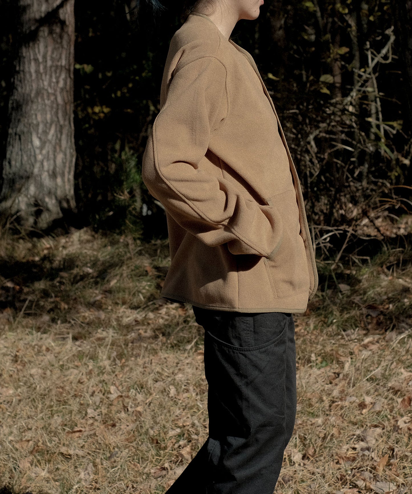 Fleece pocket cardigan