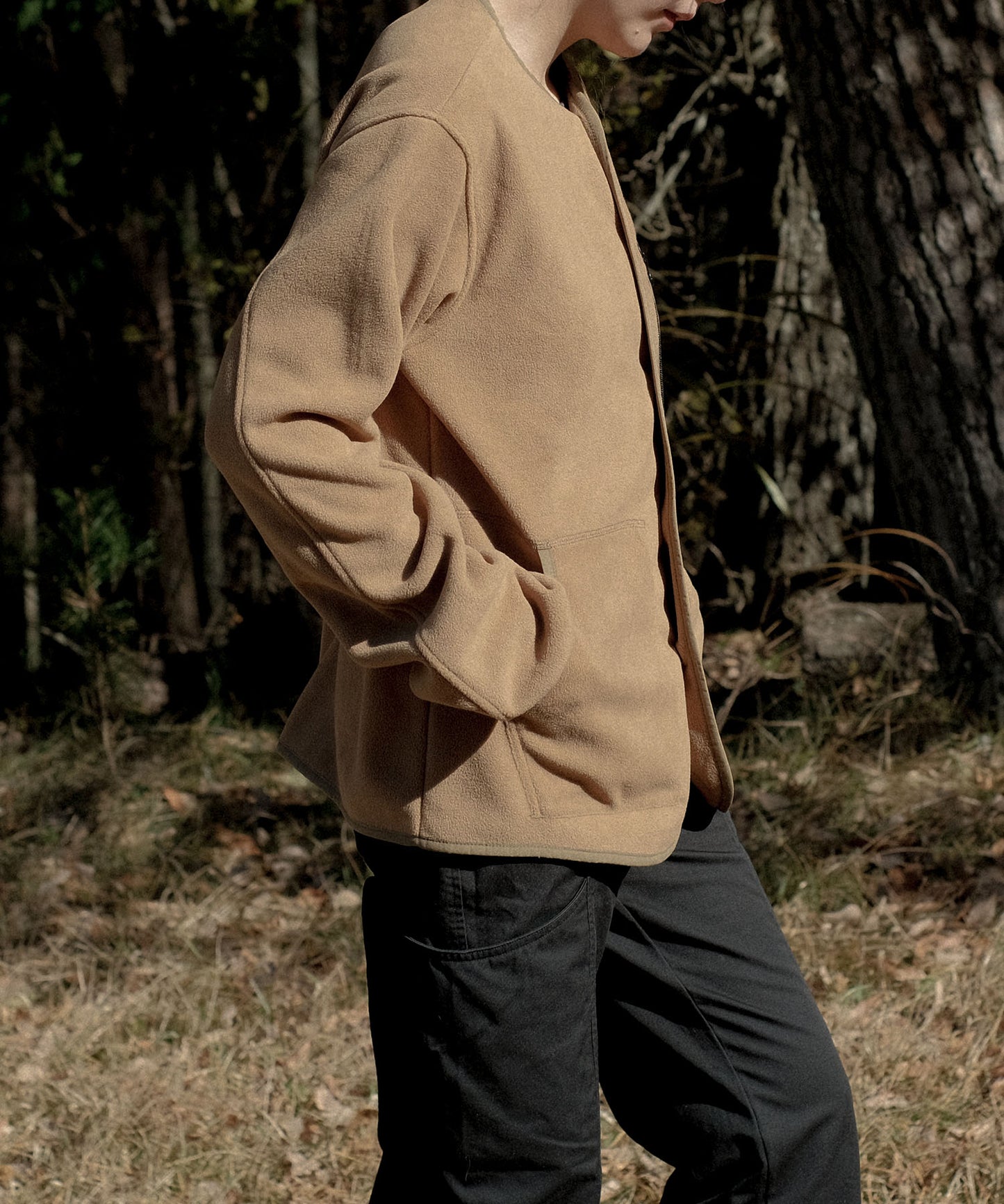 Fleece pocket cardigan