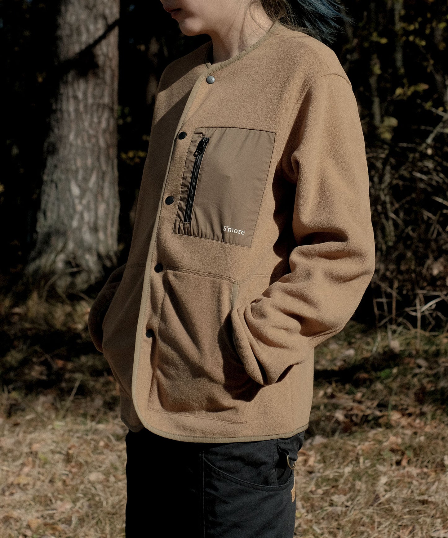 Fleece pocket cardigan