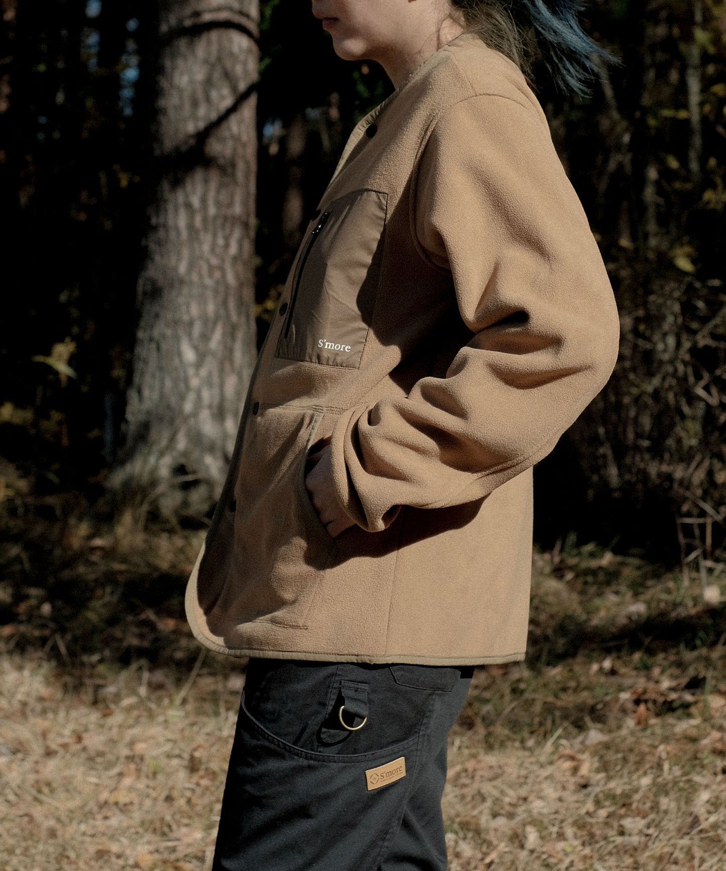 Fleece pocket cardigan