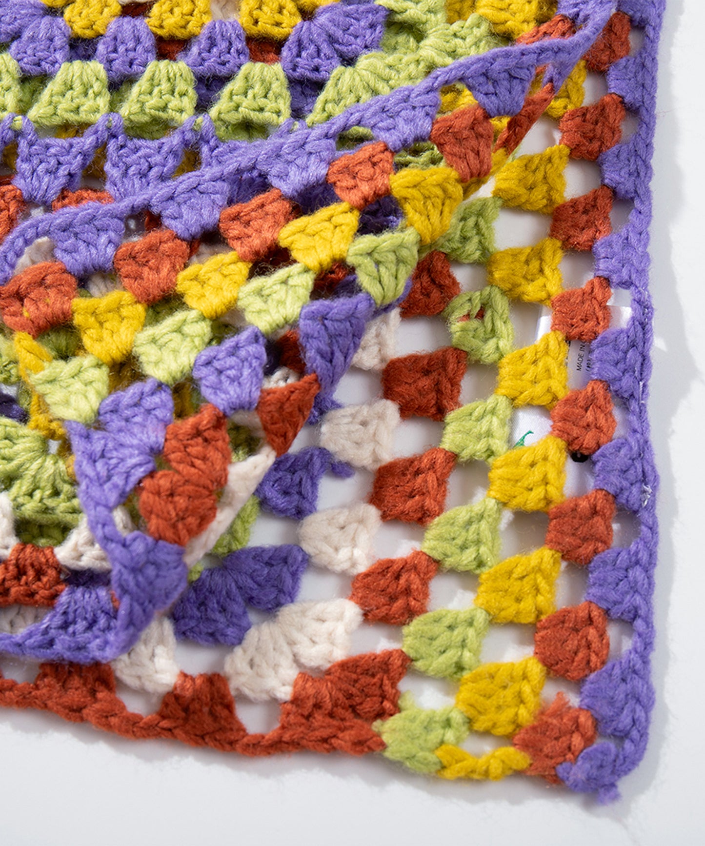 HOOK -original- Color-block Hand-knitted Crochet Muffler