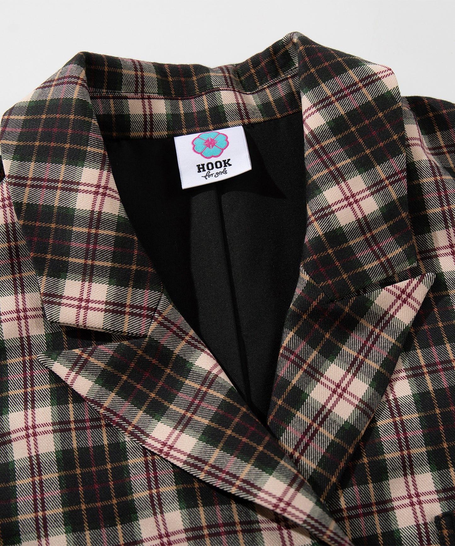 【HOOK】for girls チュールリボン付きチェック柄ジャケット