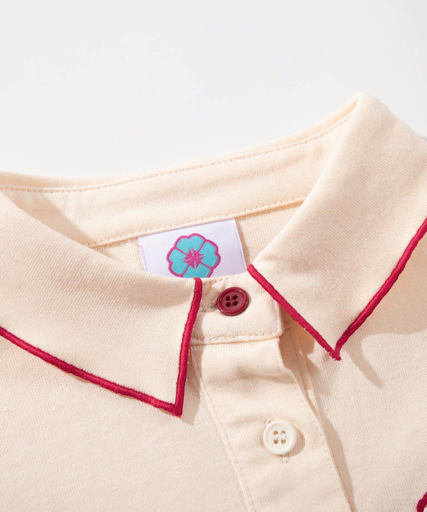 【HOOK】for girls 配色巻きロックフリルポロシャツ