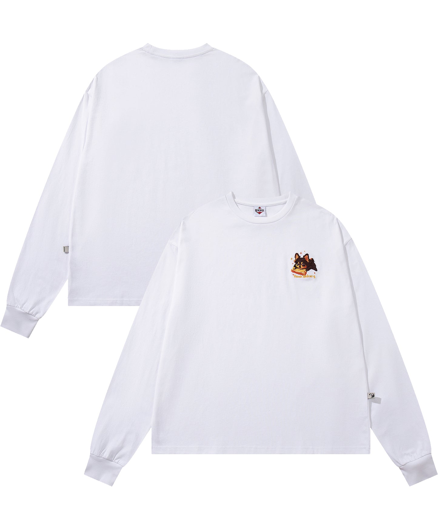 HOOK -original- DOGワンポイント刺繍ロンTEE