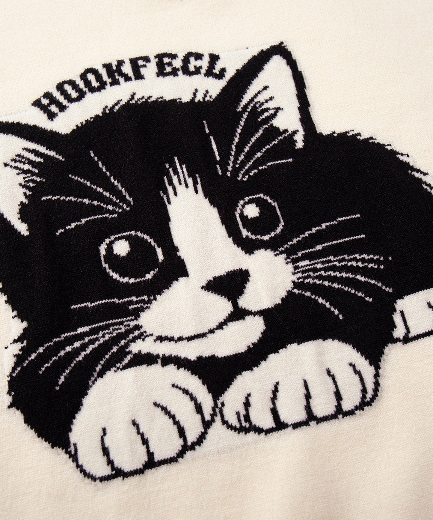 HOOK -original- 猫イラストステッチニットベスト