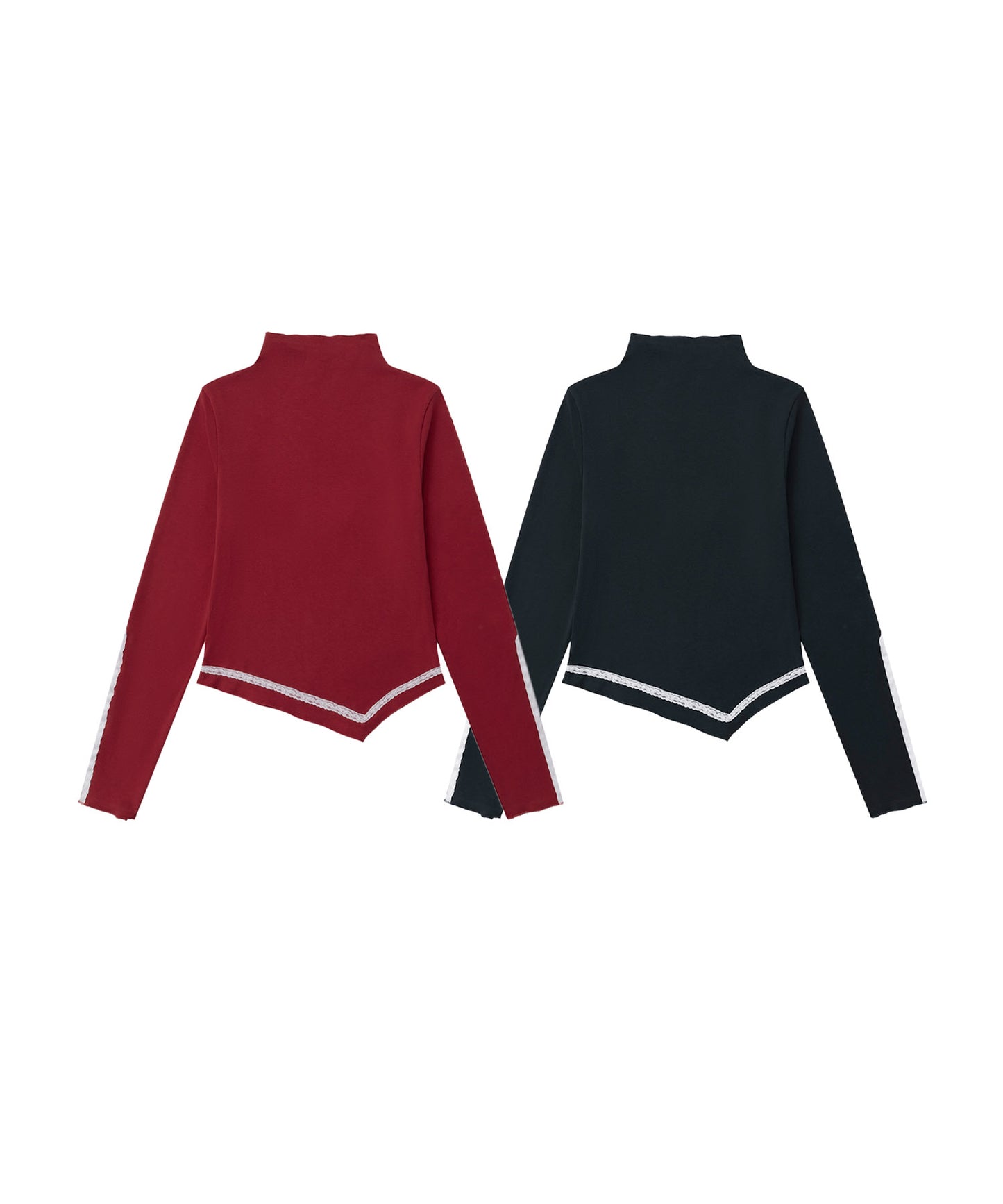 【HOOK】for girls リボン刺繍ハイネックトップス