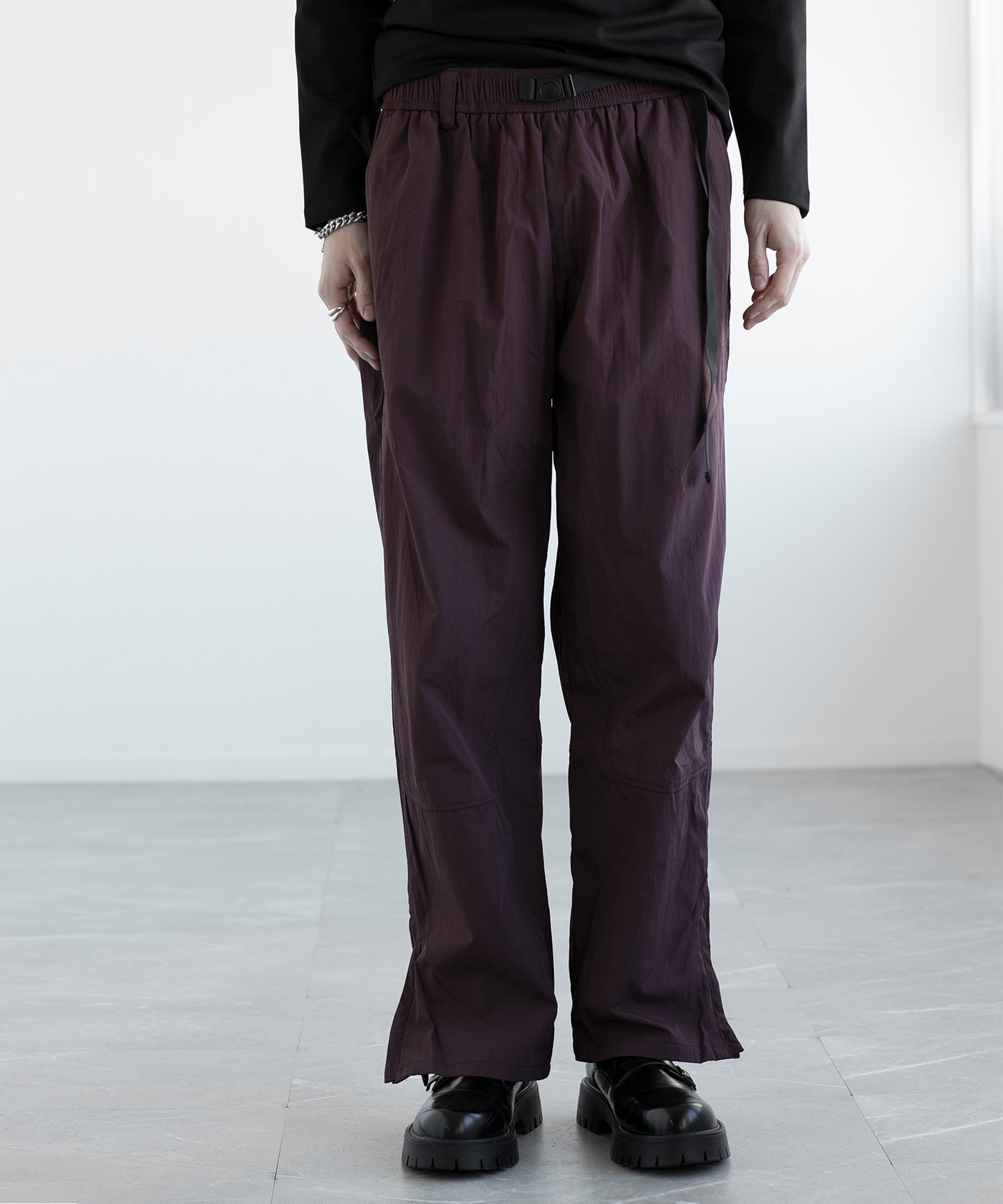 【aimoha MEN】PARACHUTE PANTS ベルト付きパラシュート パンツ