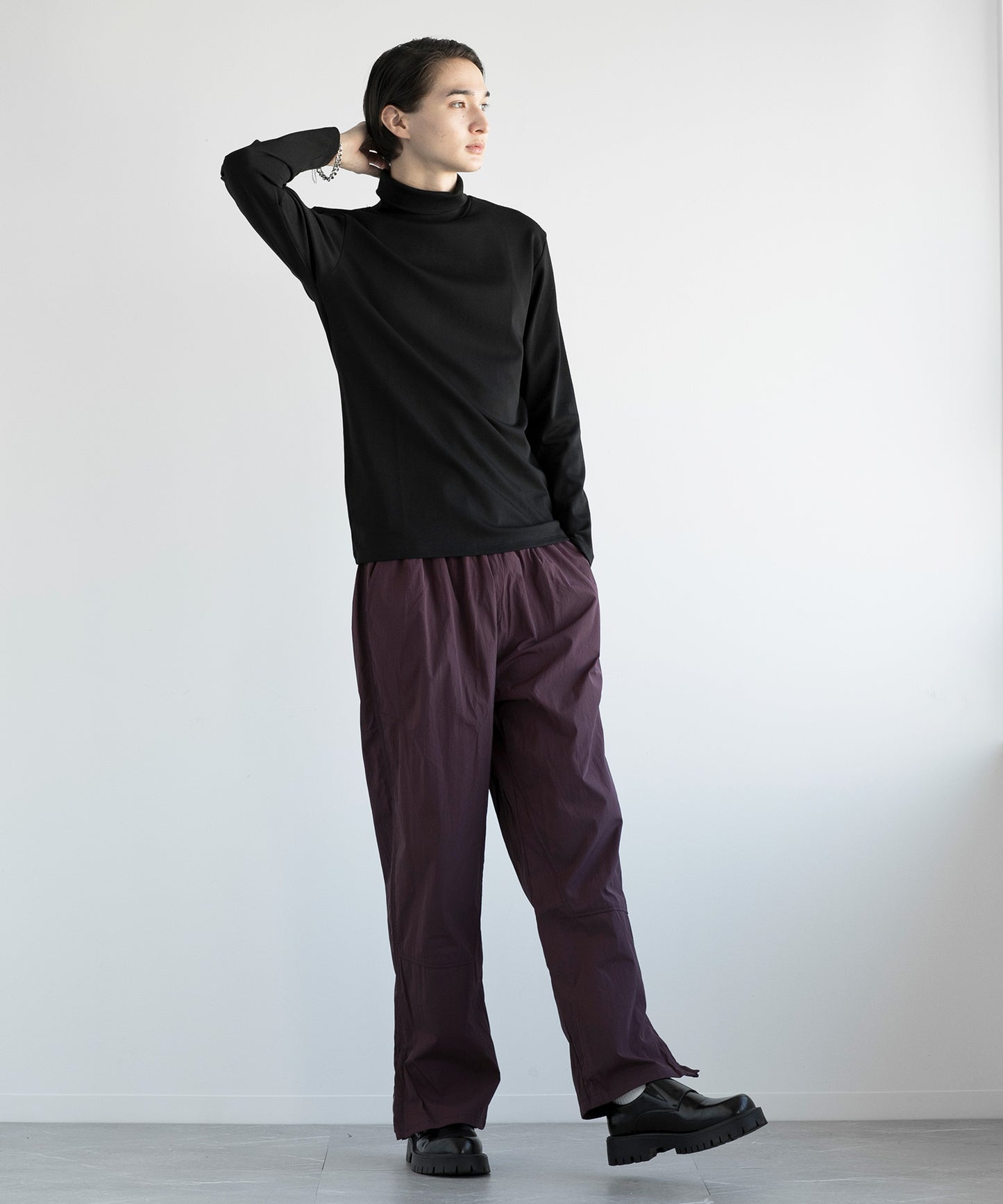 【aimoha MEN】PARACHUTE PANTS ベルト付きパラシュート パンツ