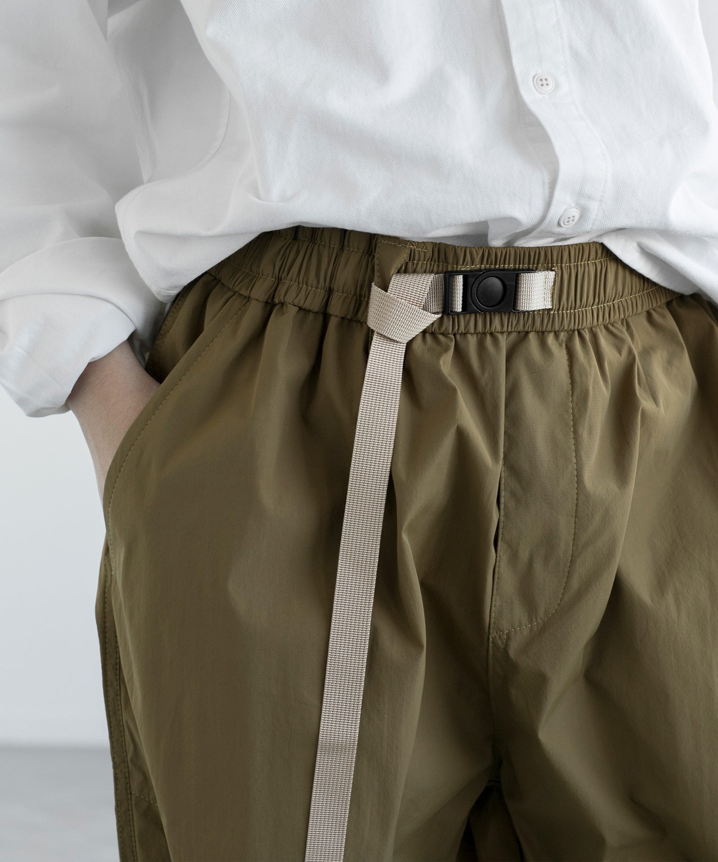 【aimoha MEN】PARACHUTE PANTS ベルト付きパラシュート パンツ