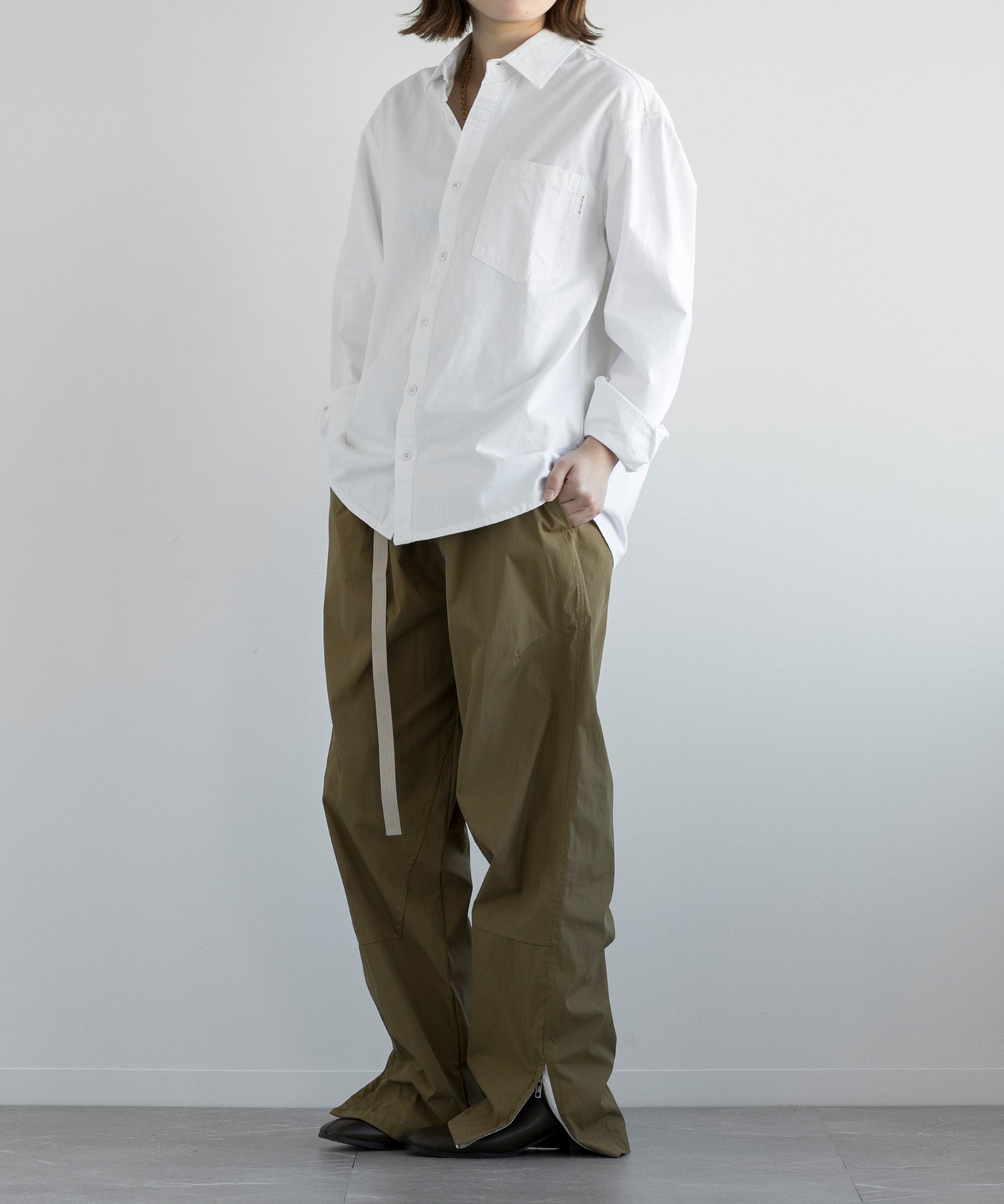 【aimoha MEN】PARACHUTE PANTS ベルト付きパラシュート パンツ