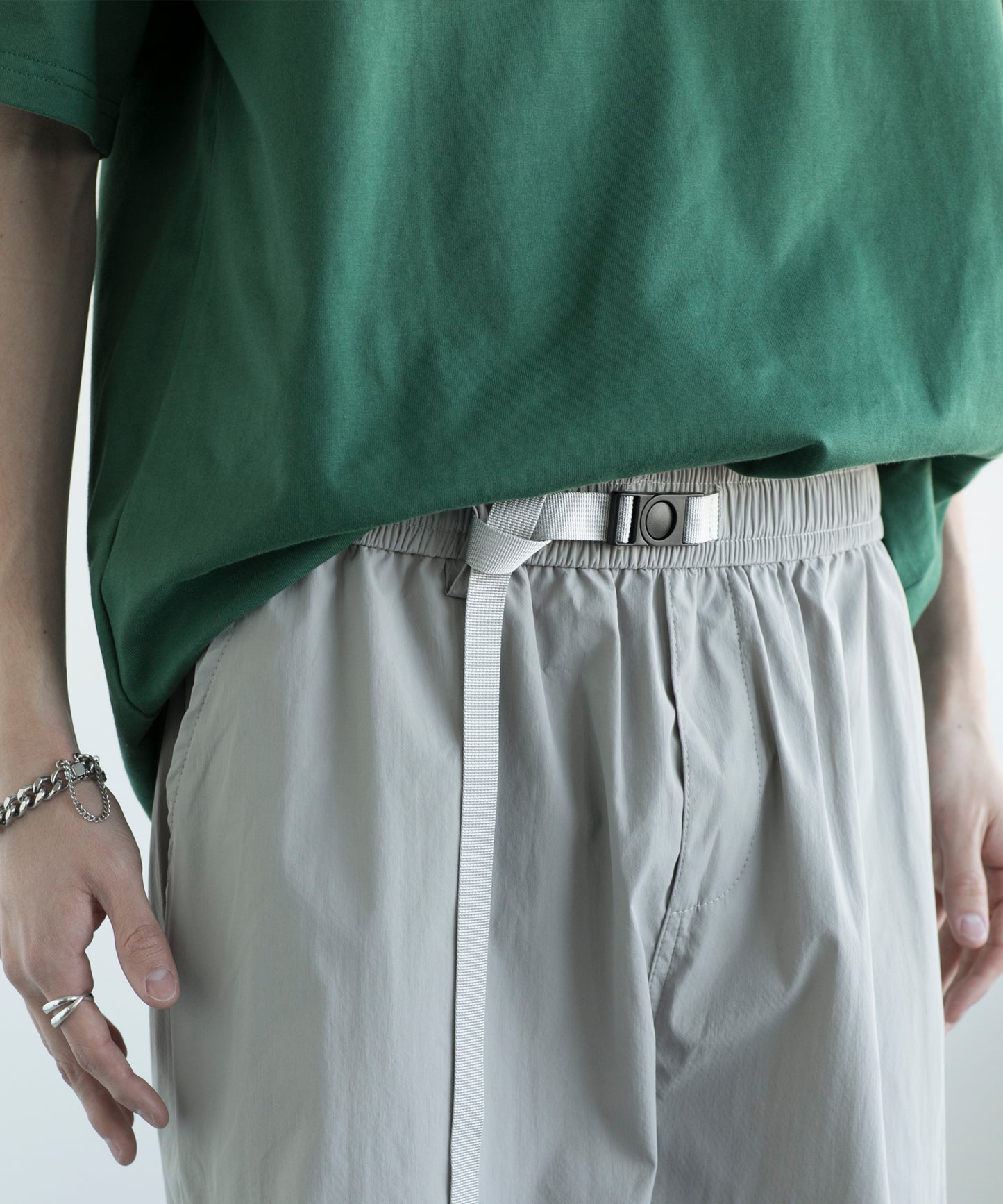 【aimoha MEN】PARACHUTE PANTS ベルト付きパラシュート パンツ
