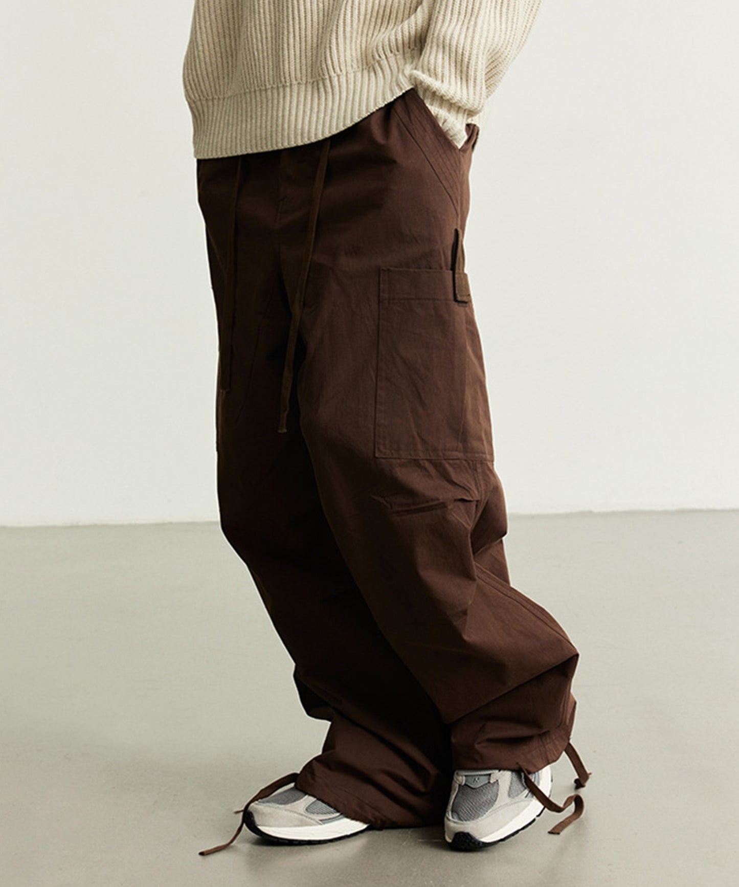【aimoha Men's】HEAVY COTTONワイドカーゴパンツ
