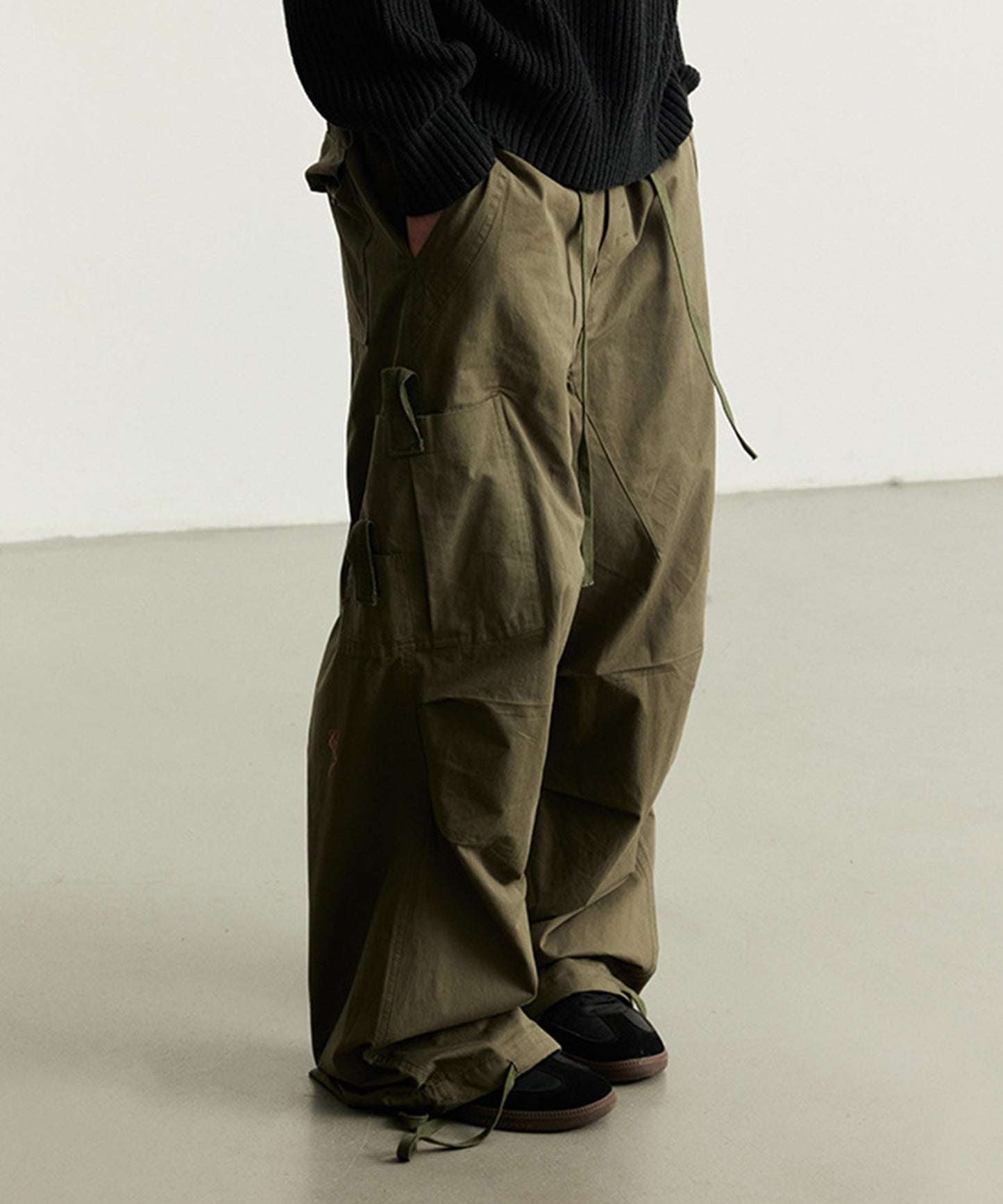 【aimoha Men's】HEAVY COTTONワイドカーゴパンツ