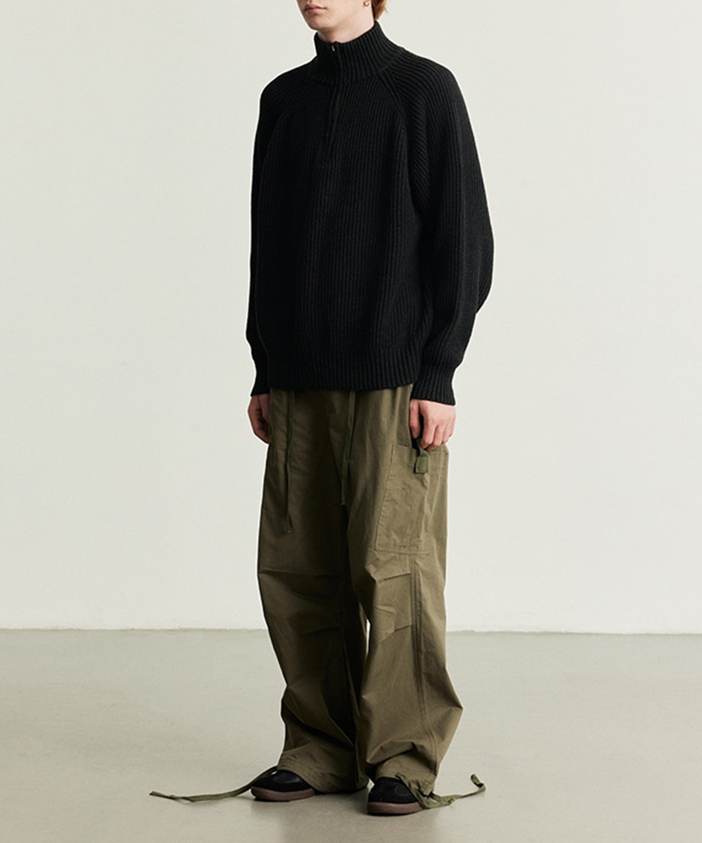 【aimoha Men's】HEAVY COTTONワイドカーゴパンツ
