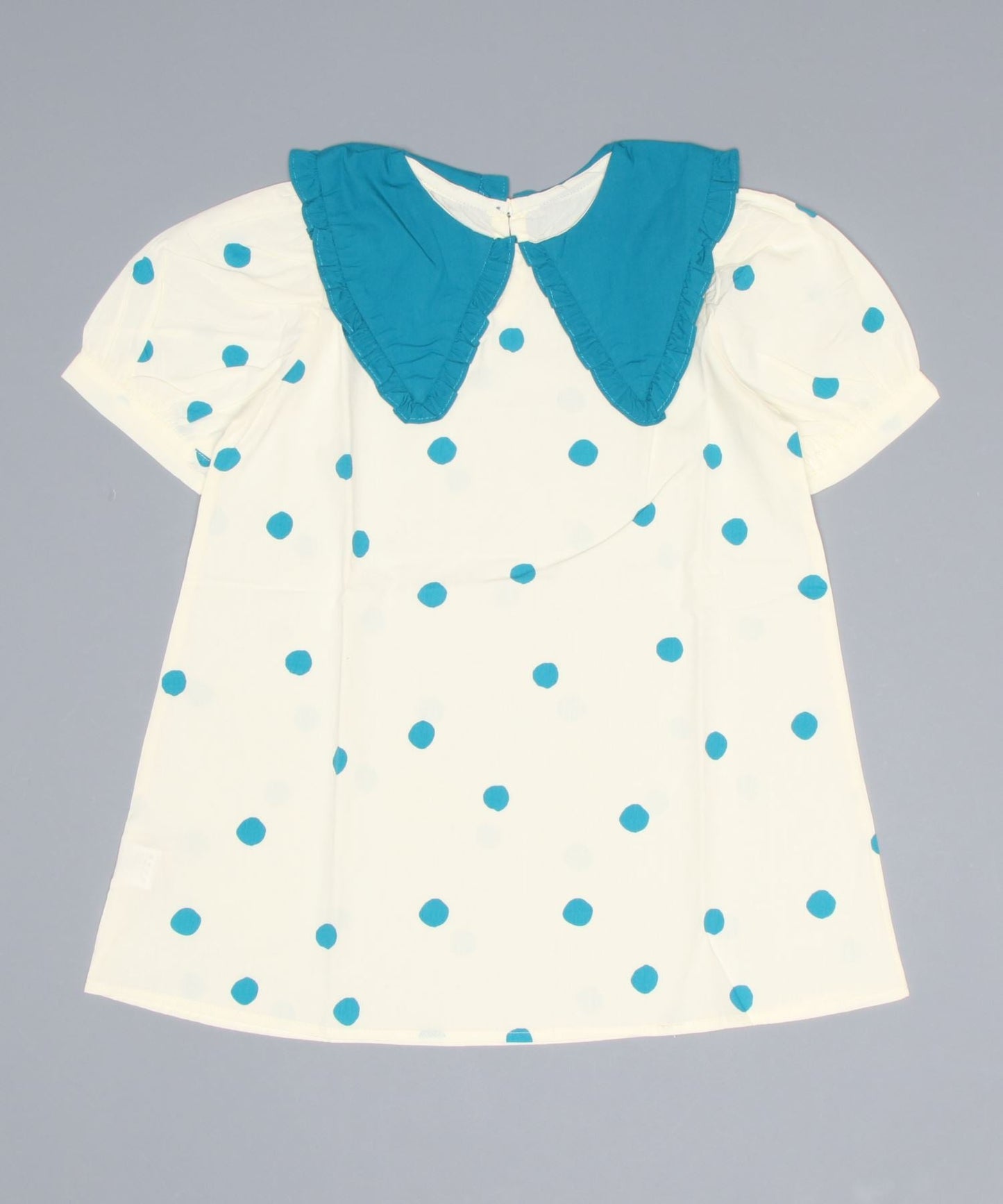 aimoha-KIDS- 子供服 配色ビッグカラードット柄ワンピース (SS)