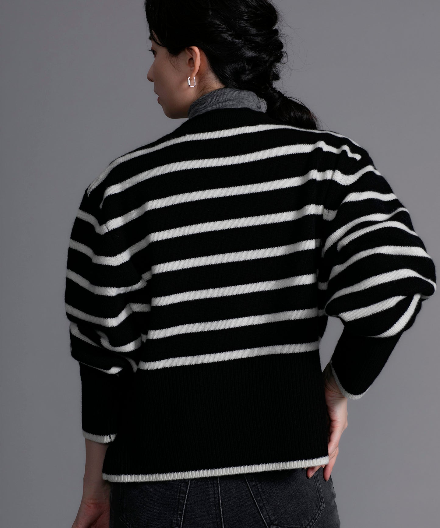 【DECADE CLASSIC】ウール100% ボーダーガーディガン